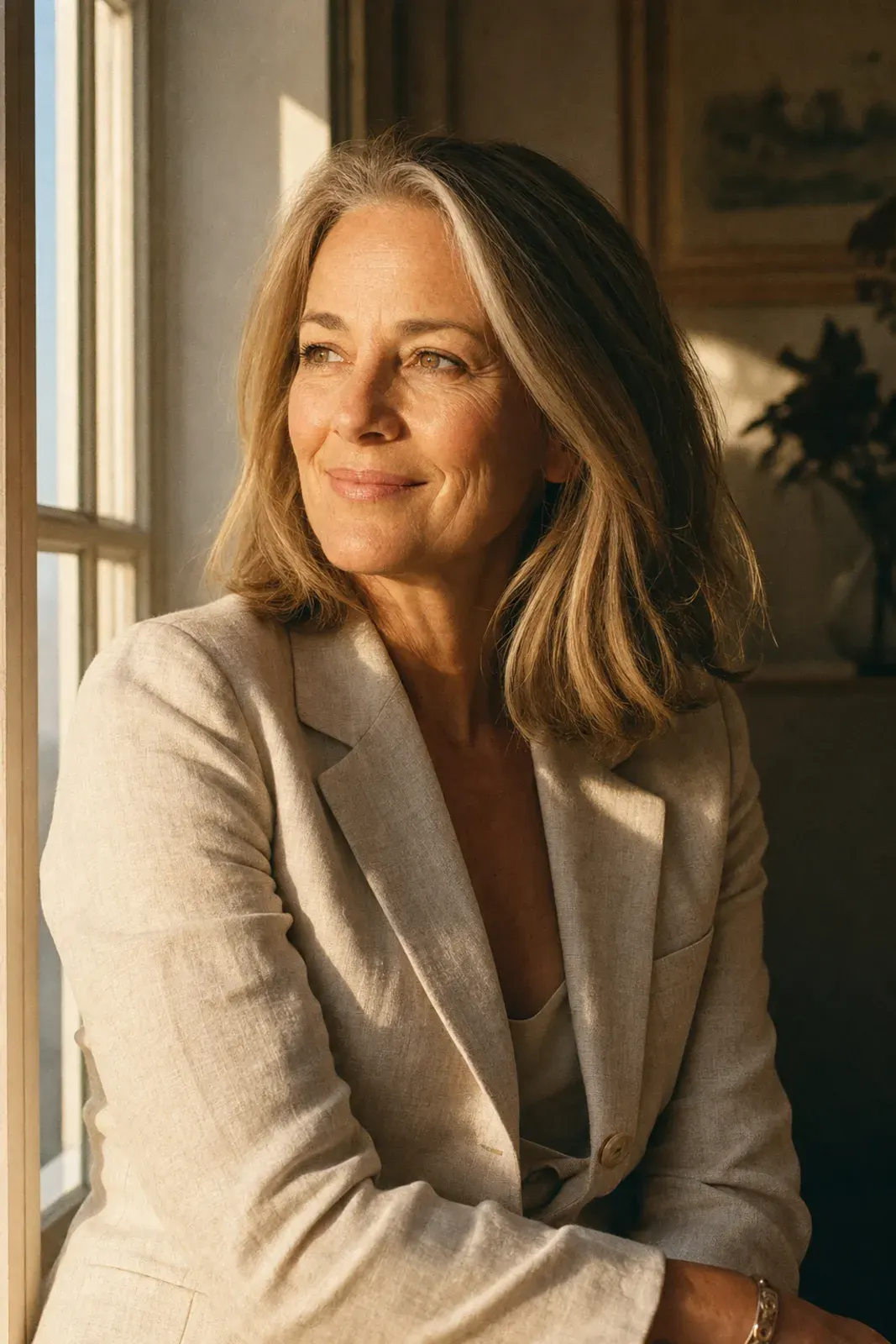 Placeholder portrait of Dr. Leslie Wells, seated in warm golden window light